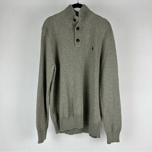 Ralph Lauren Gray Turtleneck Sweater Classic Knit Design